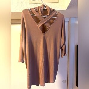 Criss cross detail deep v-neck. Soft shirt material from Express, tags on XL